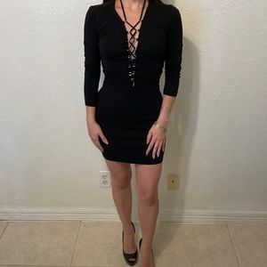 Forever21 | Black laced up dress